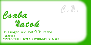 csaba matok business card